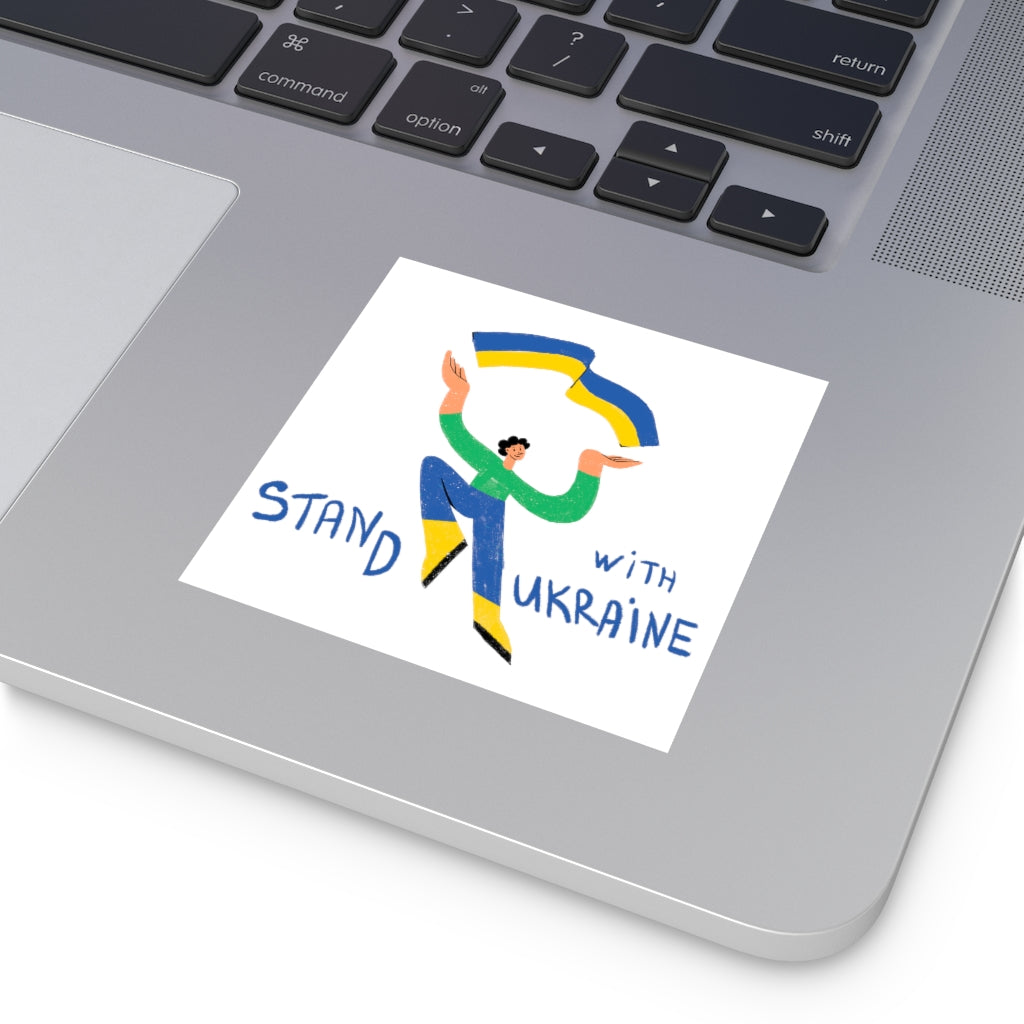 Stand With Ukraine By Kati Prusenko Square Vinyl Sticker
