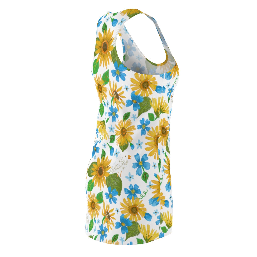 Peace For Ukraine Pattern by Jolly Dragons Women's Racerback Dress