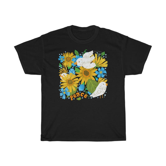 Peace For Ukraine by Jolly Dragons Unisex Cotton T-Shirt