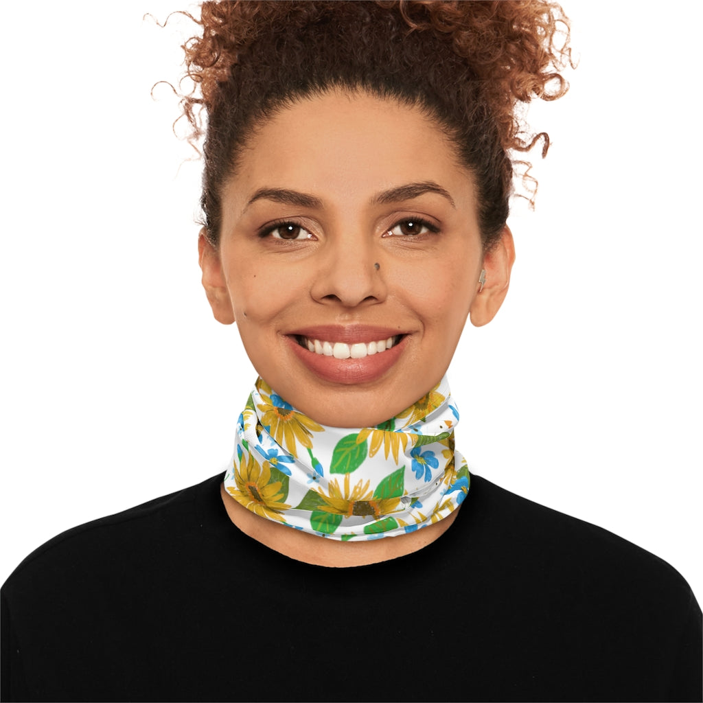 Peace For Ukraine Pattern by Jolly Dragons Winter Neck Gaiter With Drawstring