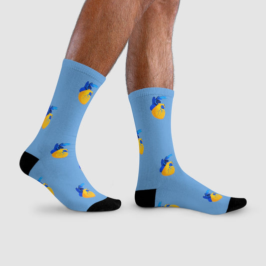 Hearts for Ukraine by Eglė Plytnikaitė Crew Socks