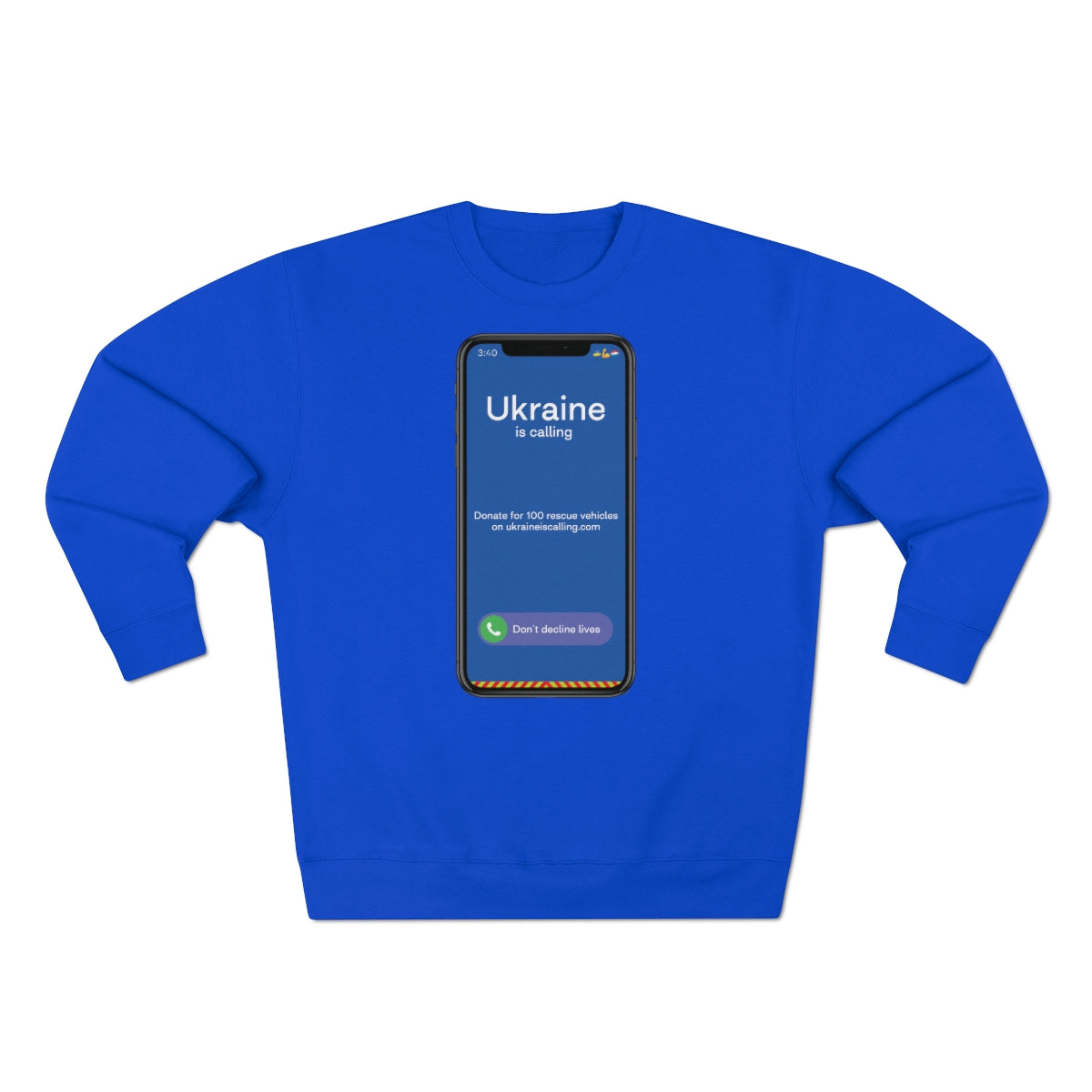 Ukraine Is Calling Screenshot - Unisex Premium Crewneck Sweatshirt