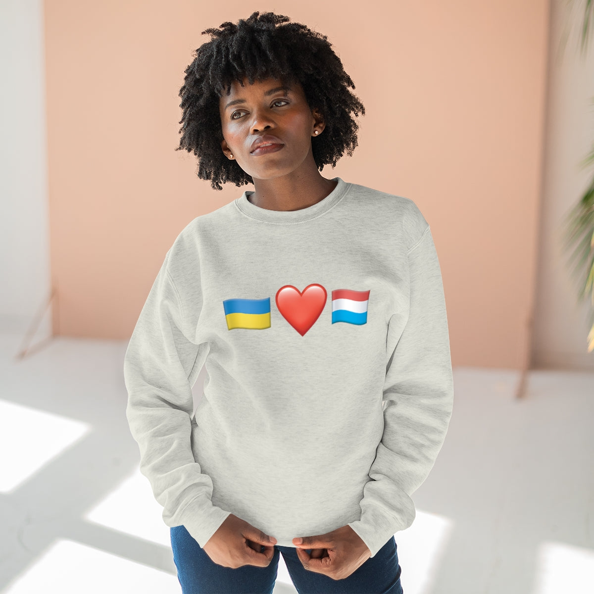 Luxembourg's Support - Unisex Premium Crewneck Sweatshirt