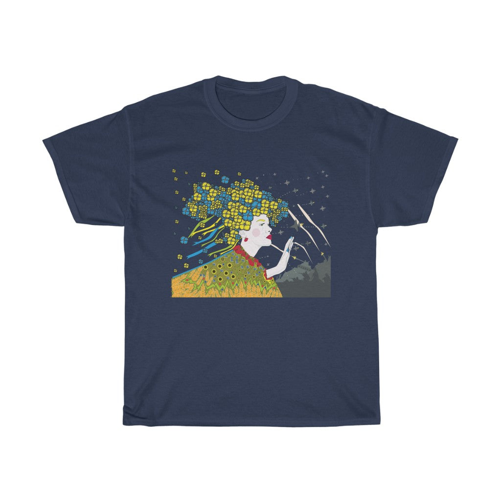 Peace For Ukraine by Anastasiia Dodul Unisex Cotton T-Shirt
