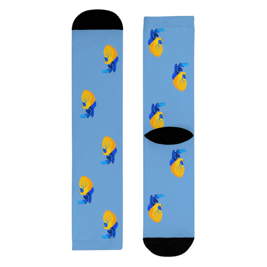 Hearts for Ukraine by Eglė Plytnikaitė Crew Socks