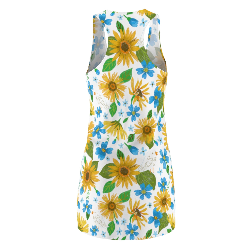 Peace For Ukraine Pattern by Jolly Dragons Women's Racerback Dress