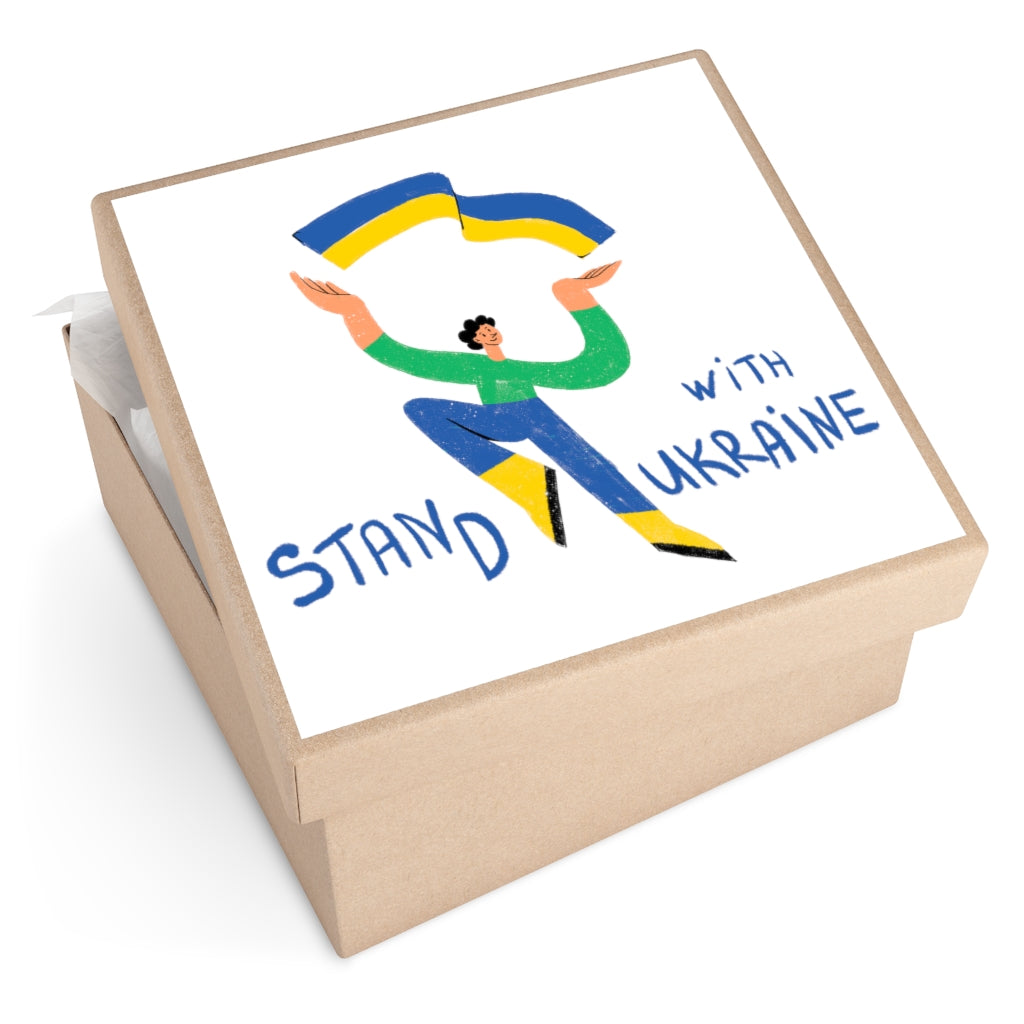 Stand With Ukraine By Kati Prusenko Square Vinyl Sticker