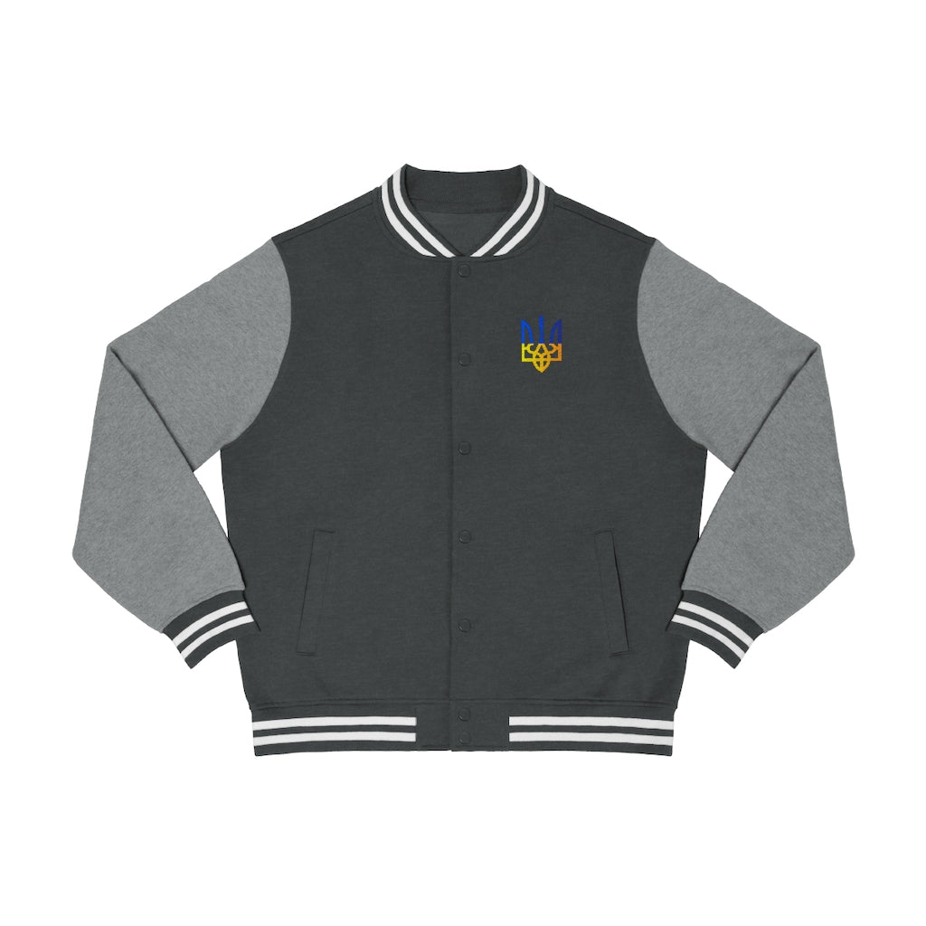 Men's Varsity Jacket With Trident Embroidery