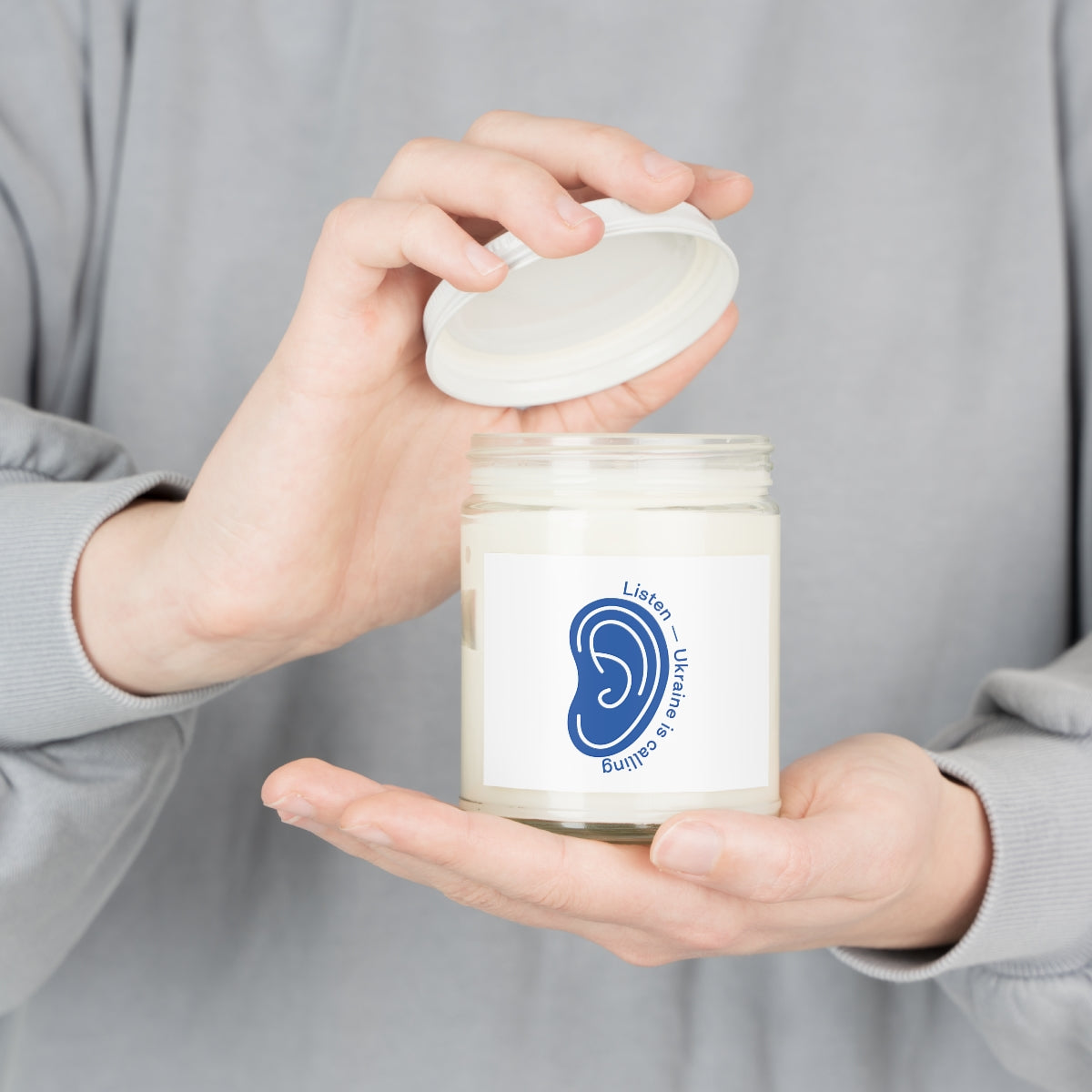 Listen To Ukraine's Call - 100% Ecological Soy Wax Scented Candle (lasts 50-60h)
