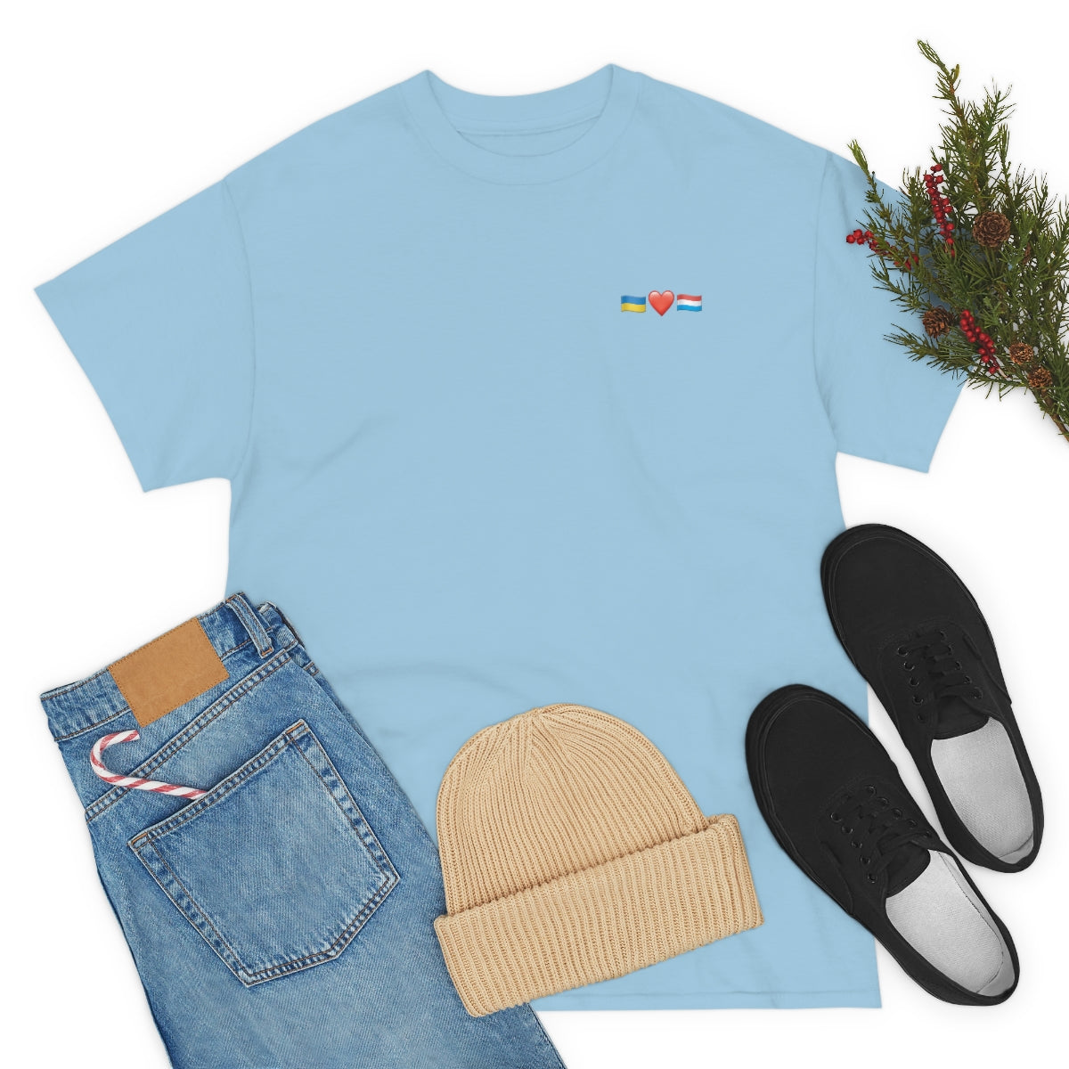 Luxemburgs Unterstützung - doppelseitiges Unisex-T-Shirt