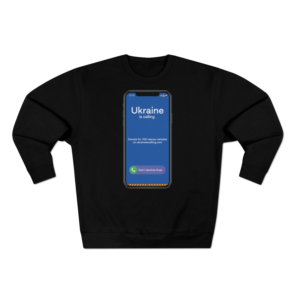 Ukraine Is Calling Screenshot - Unisex Premium Crewneck Sweatshirt