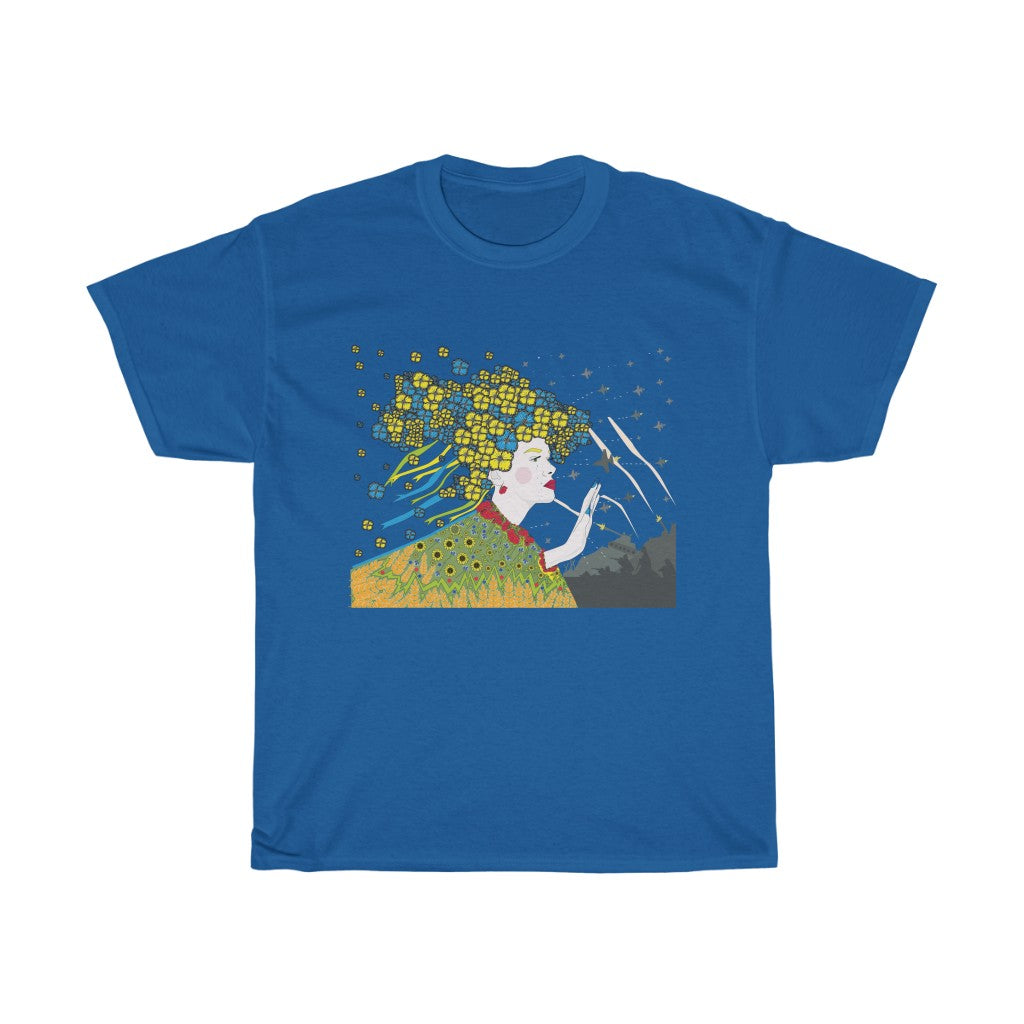 Peace For Ukraine by Anastasiia Dodul Unisex Cotton T-Shirt
