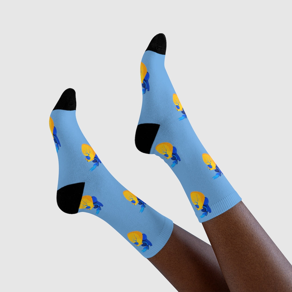 Hearts for Ukraine by Eglė Plytnikaitė Crew Socks