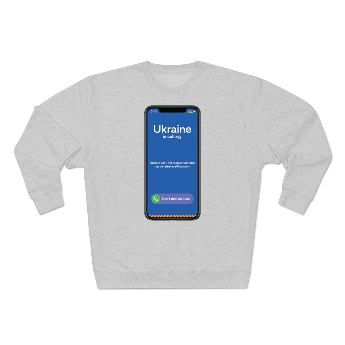Ukraine Is Calling Screenshot - Unisex Premium Crewneck Sweatshirt