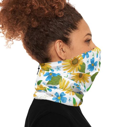 Peace For Ukraine Pattern by Jolly Dragons Winter Neck Gaiter With Drawstring