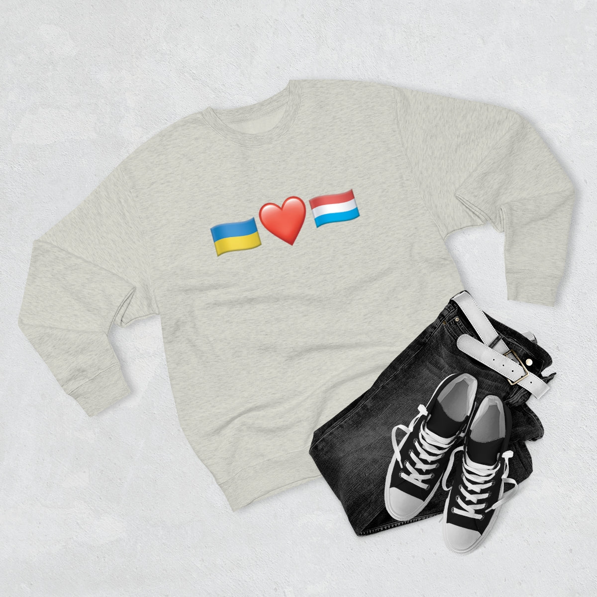 Luxembourg's Support - Unisex Premium Crewneck Sweatshirt