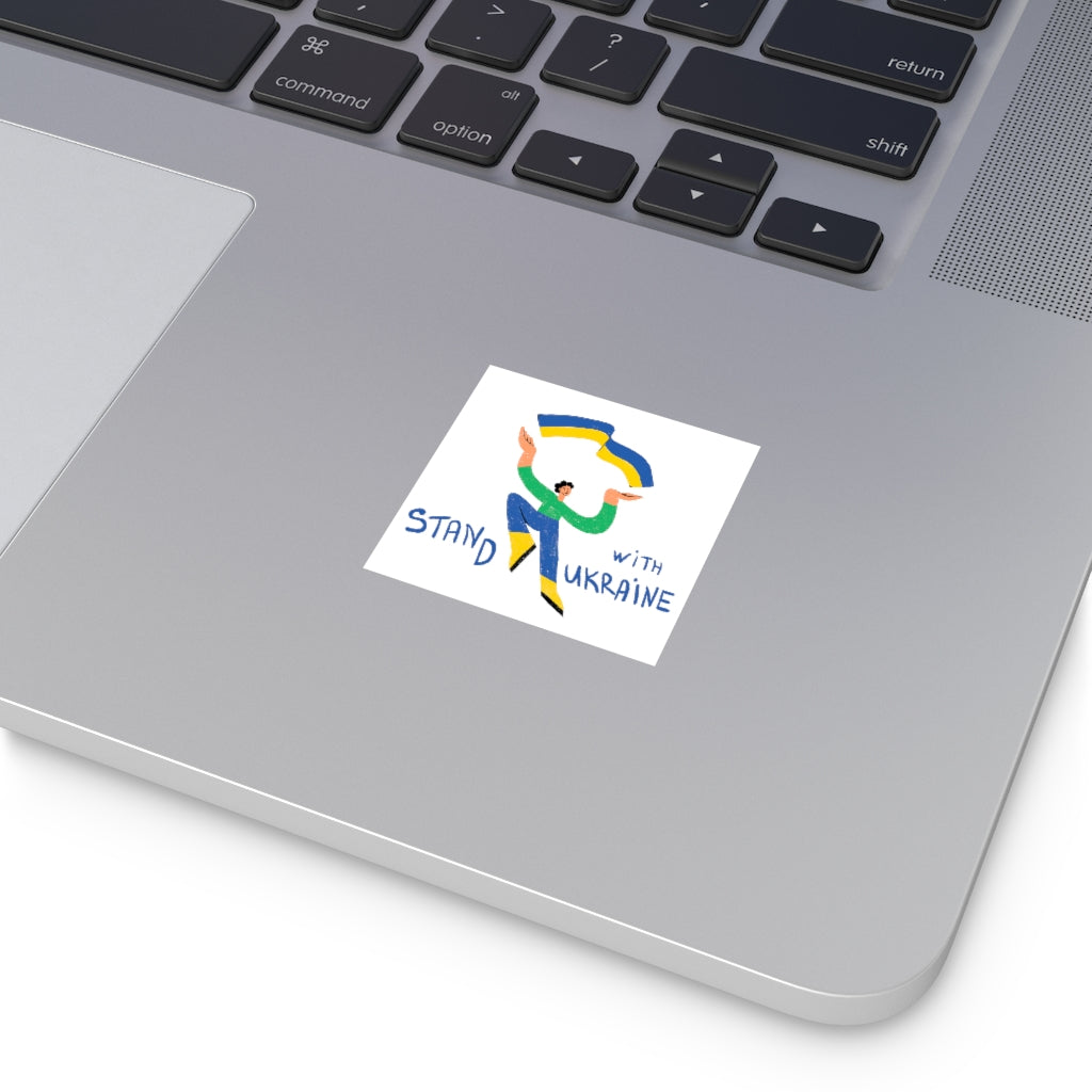 Stand With Ukraine By Kati Prusenko Square Vinyl Sticker