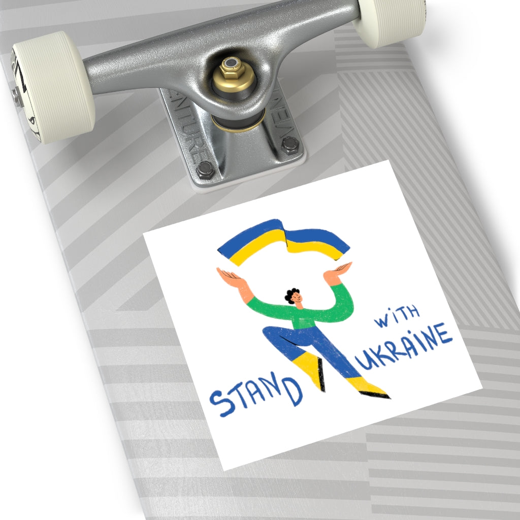Stand With Ukraine By Kati Prusenko Square Vinyl Sticker
