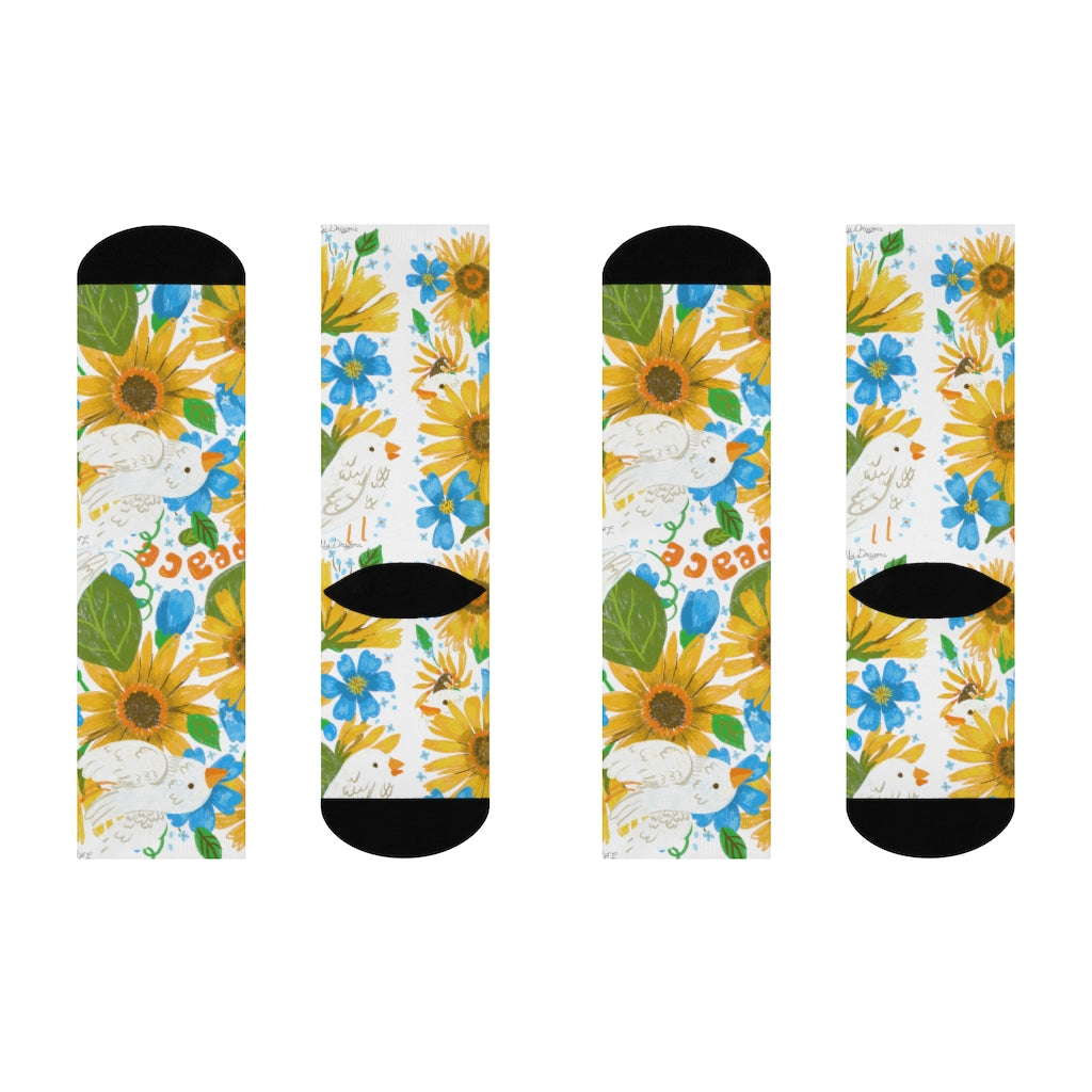 Peace For Ukraine by Jolly Dragons Crew Socks