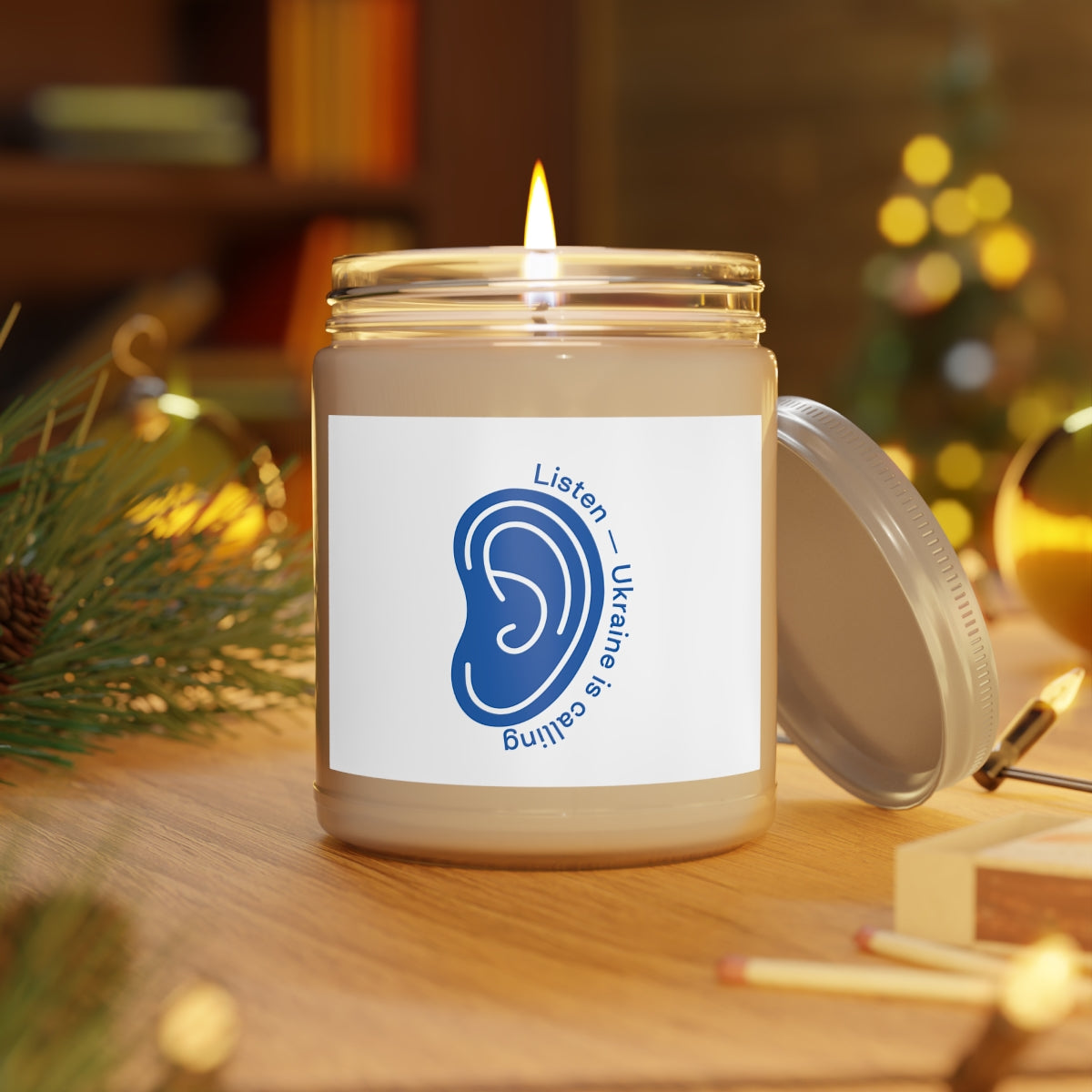 Listen To Ukraine's Call - 100% Ecological Soy Wax Scented Candle (lasts 50-60h)