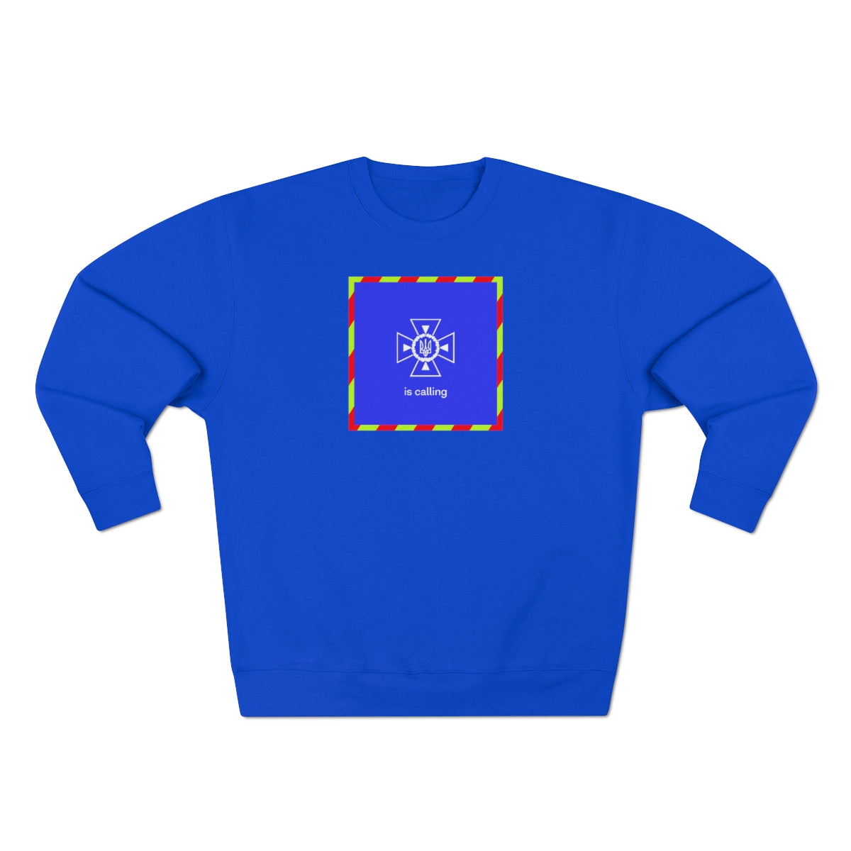 Ukraine's Calling Square - Unisex Premium Crewneck Sweatshirt