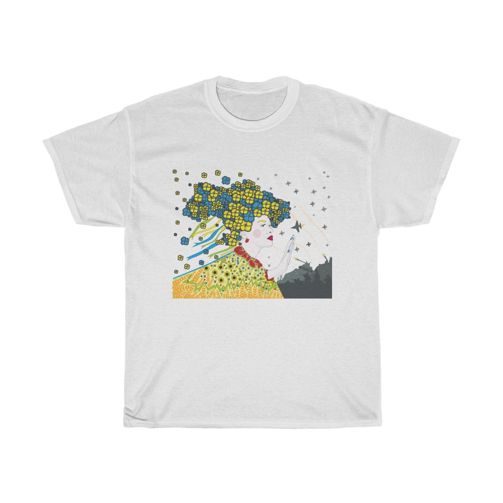 Peace For Ukraine by Anastasiia Dodul Unisex Cotton T-Shirt
