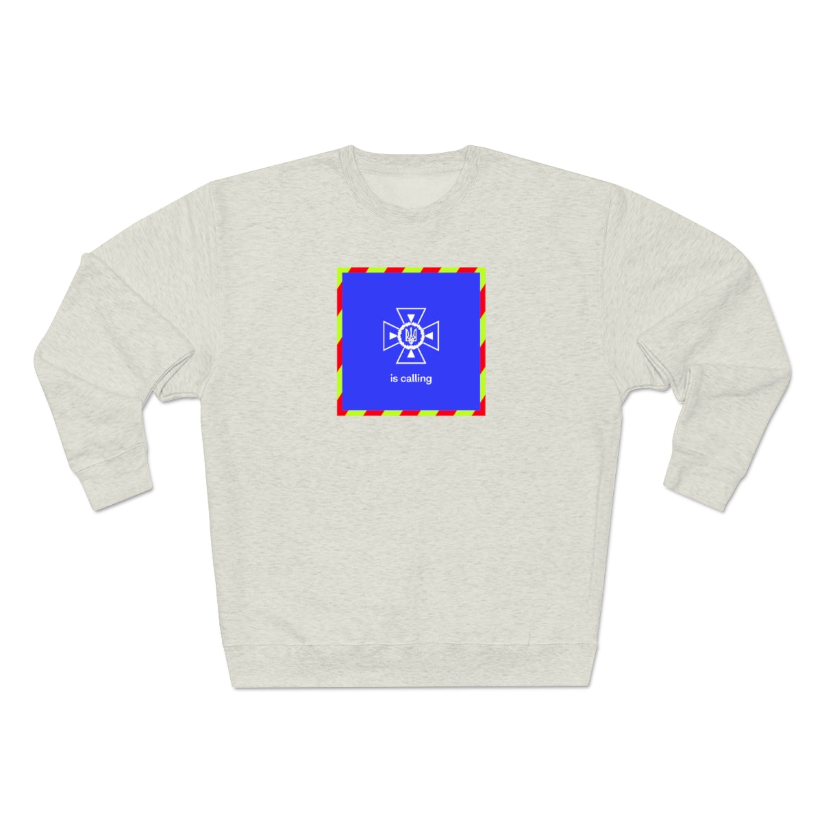 Ukraine's Calling Square - Unisex Premium Crewneck Sweatshirt