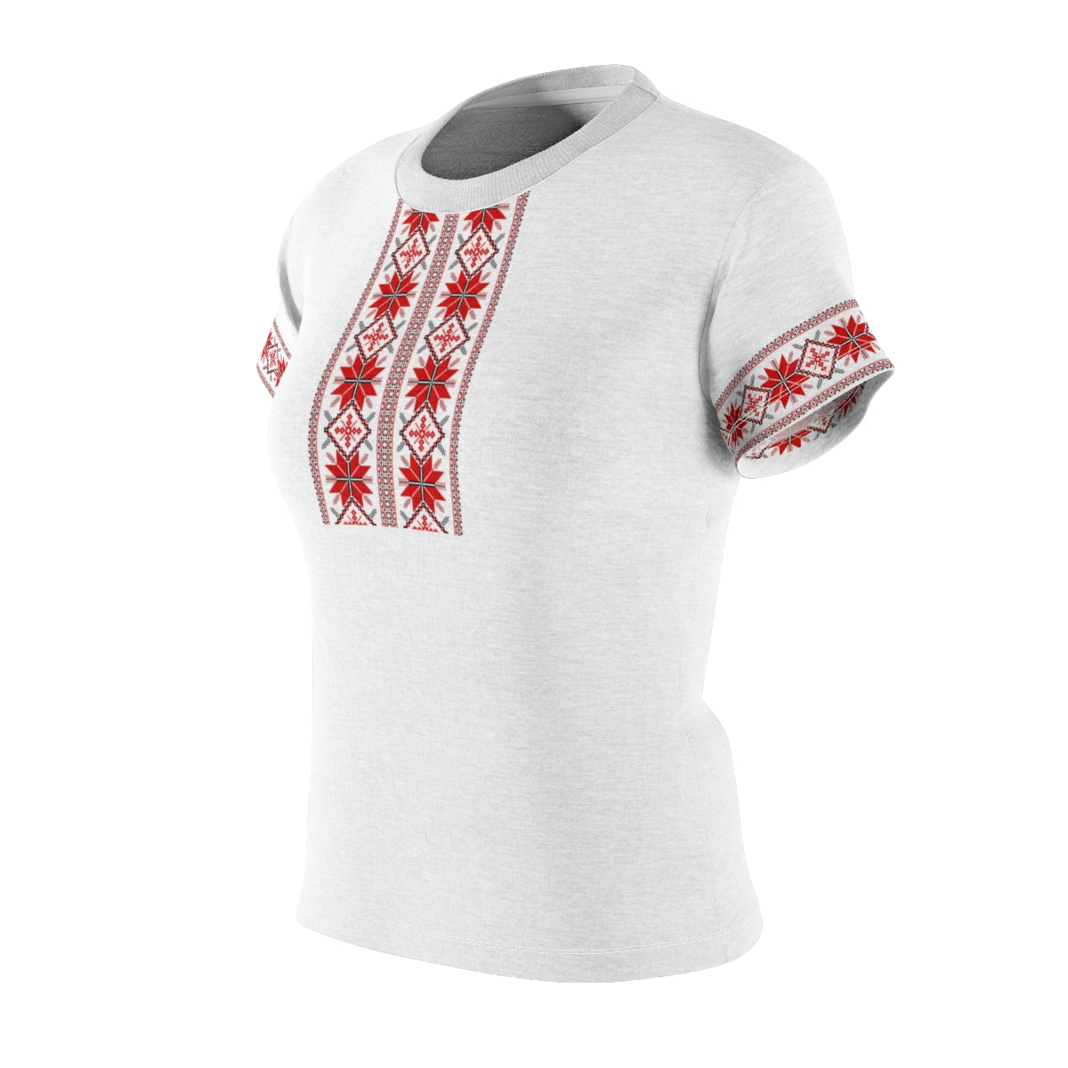 Women's Traditional Embroidery Print Tshirt White