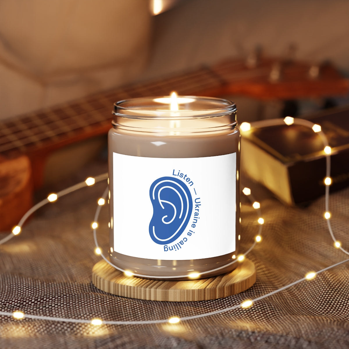 Listen To Ukraine's Call - 100% Ecological Soy Wax Scented Candle (lasts 50-60h)