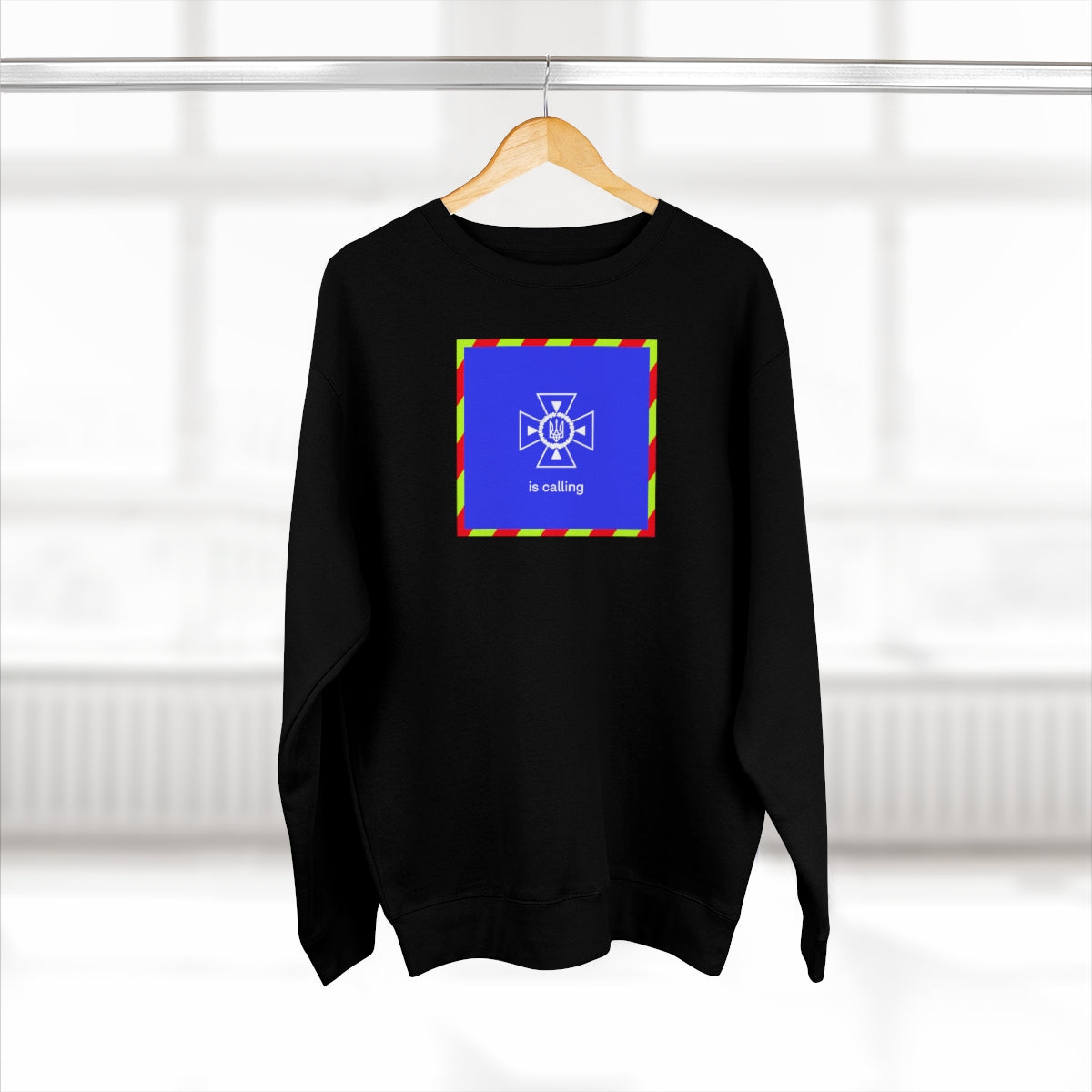 Ukraine's Calling Square - Unisex Premium Crewneck Sweatshirt