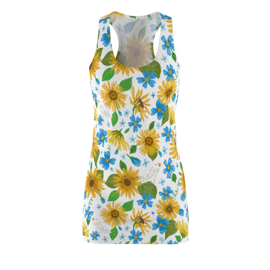 Frieden für die Ukraine Muster von Jolly Dragons Racerback-Kleid für Damen