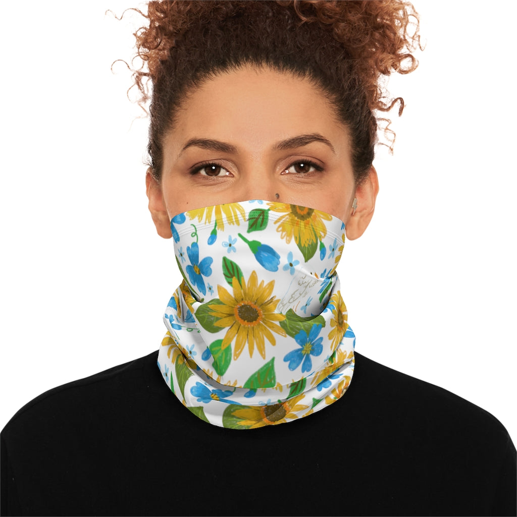Peace For Ukraine Pattern by Jolly Dragons Winter Neck Gaiter With Drawstring