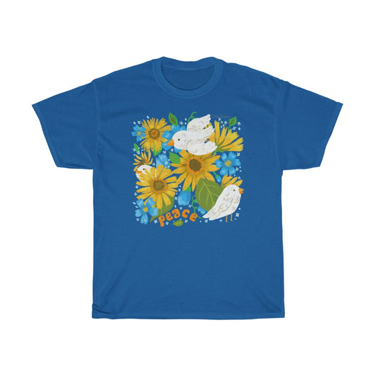Peace For Ukraine by Jolly Dragons Unisex Cotton T-Shirt