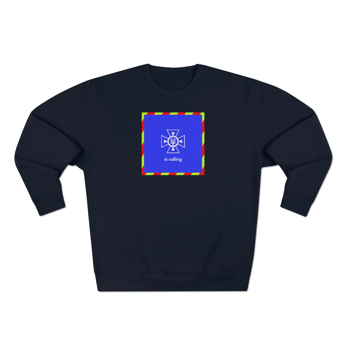 Ukraine's Calling Square - Unisex Premium Crewneck Sweatshirt