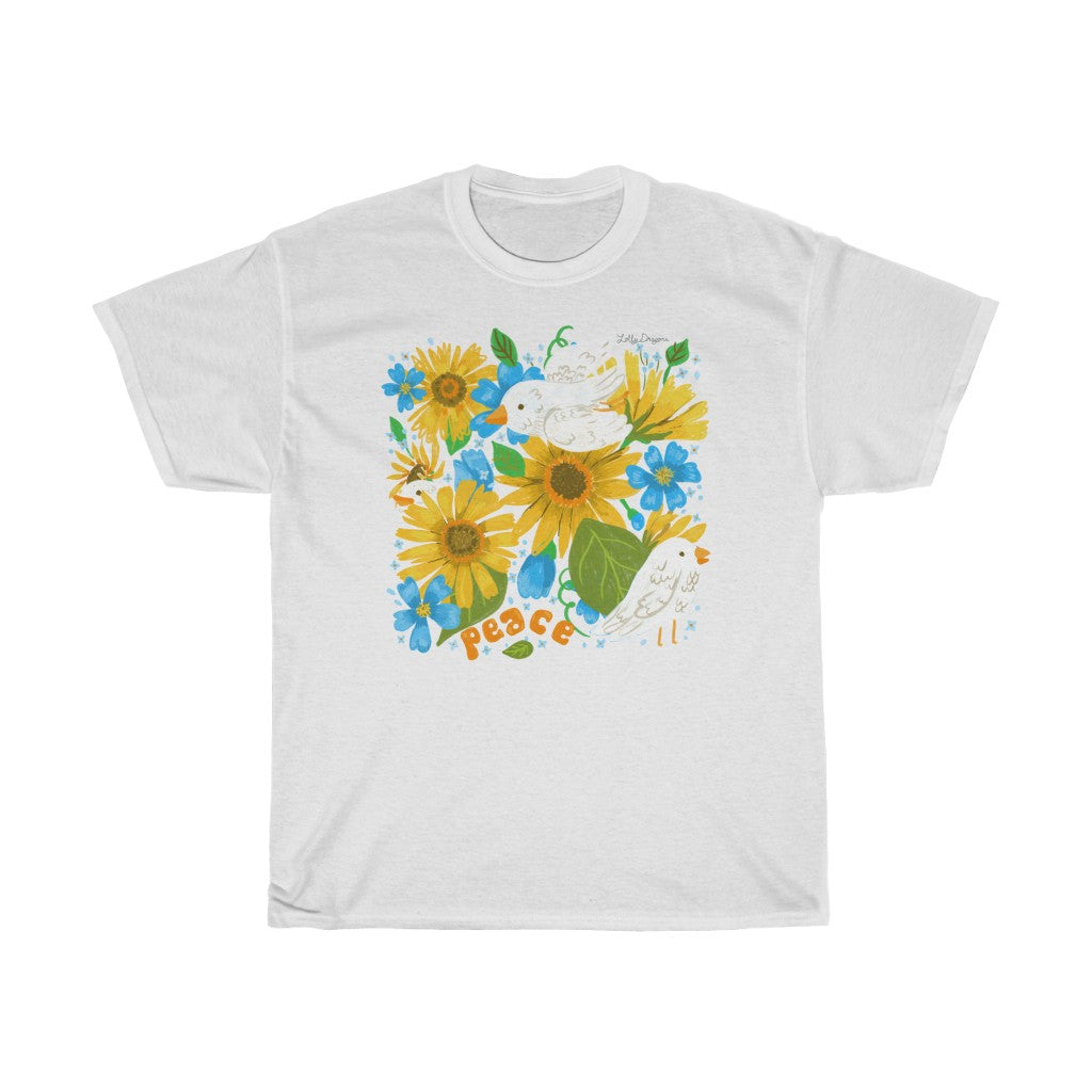 Peace For Ukraine by Jolly Dragons Unisex Cotton T-Shirt