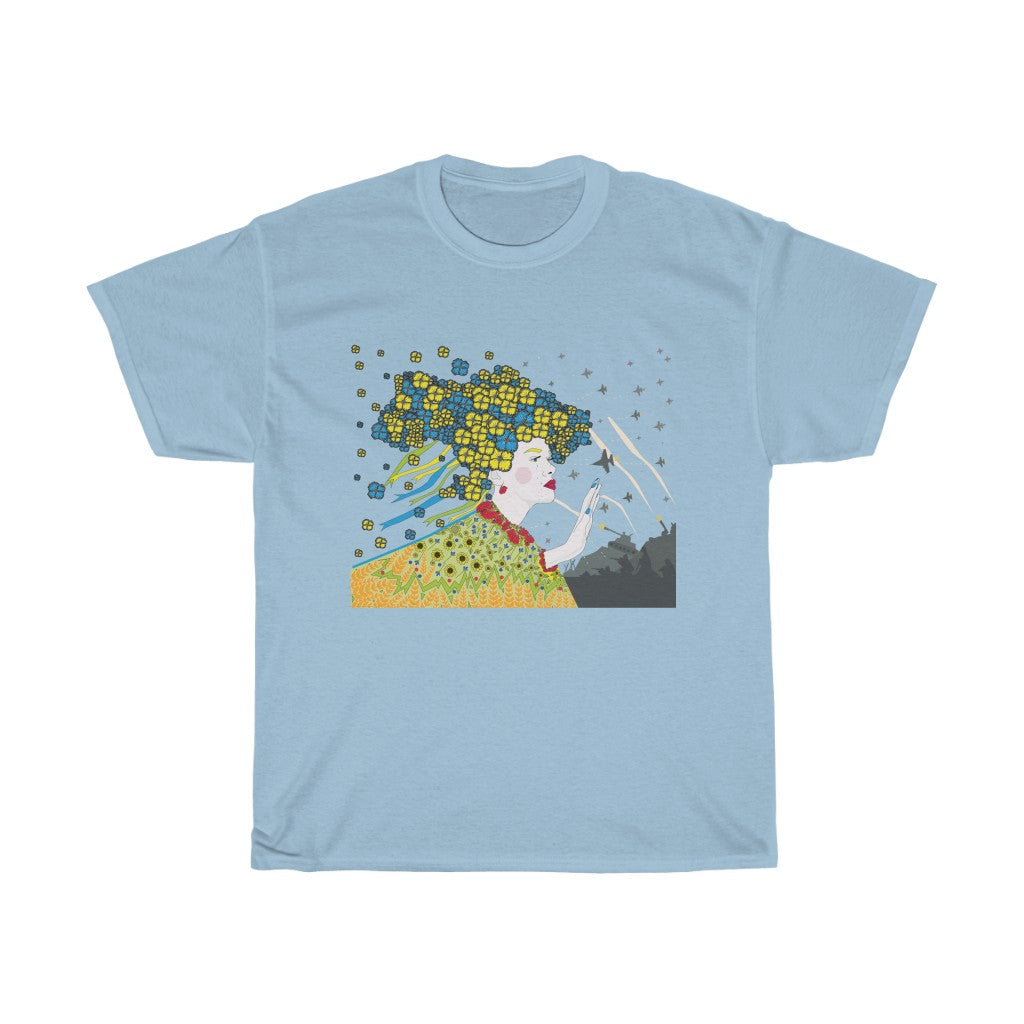 Peace For Ukraine by Anastasiia Dodul Unisex Cotton T-Shirt