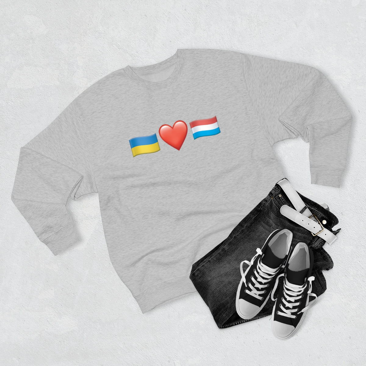 Luxembourg's Support - Unisex Premium Crewneck Sweatshirt