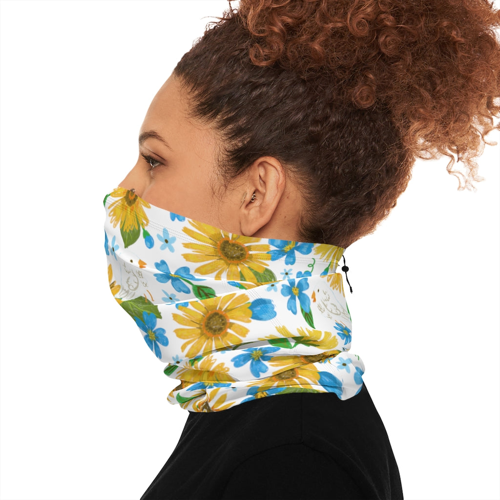 Peace For Ukraine Pattern by Jolly Dragons Winter Neck Gaiter With Drawstring