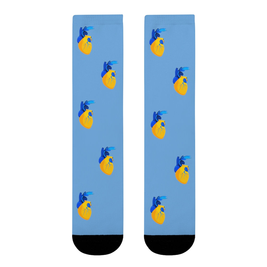 Hearts for Ukraine by Eglė Plytnikaitė Crew Socks