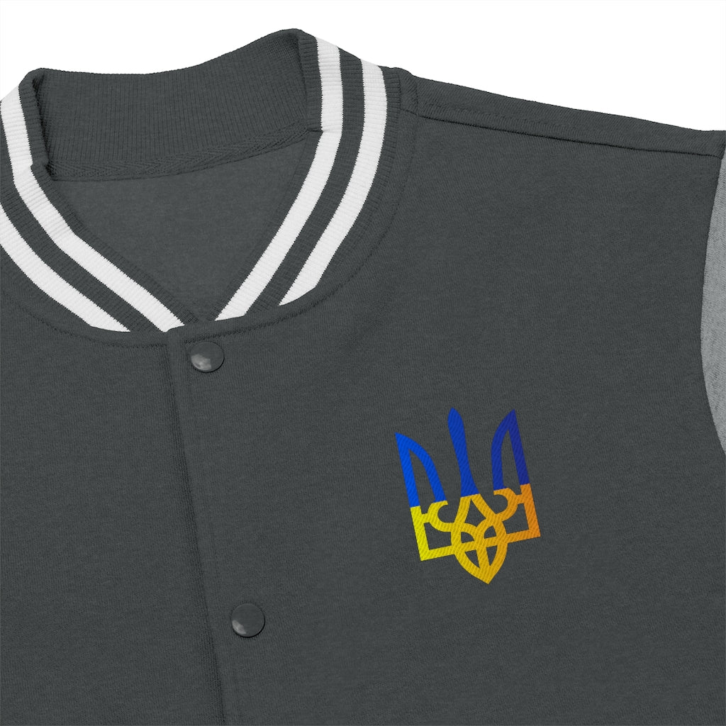 Men's Varsity Jacket With Trident Embroidery