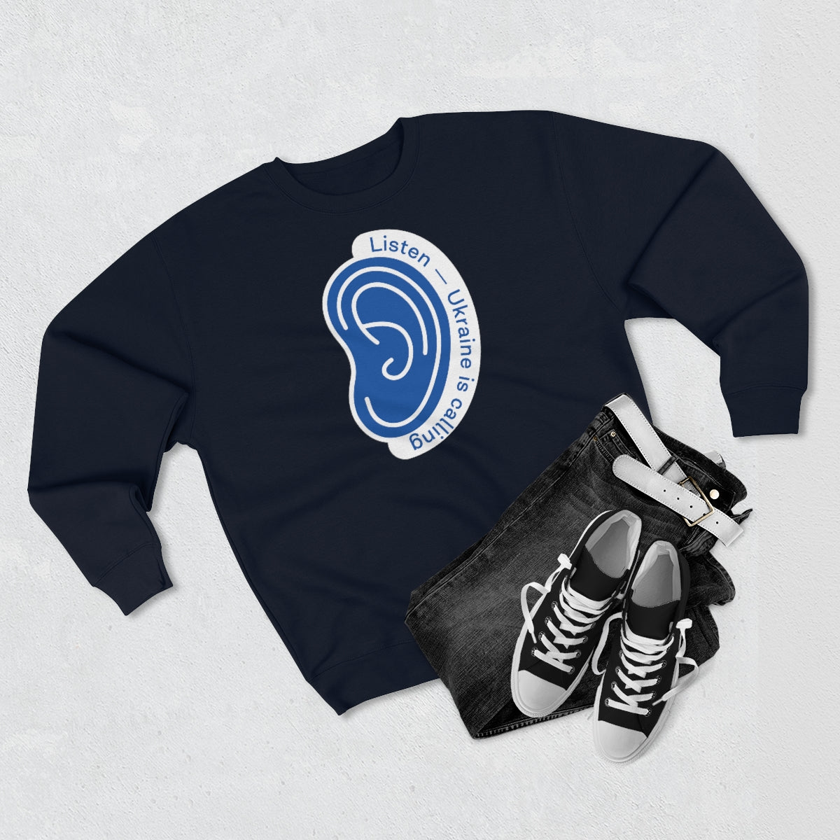 Listen To Ukraine's Call - Unisex Premium Crewneck Sweatshirt