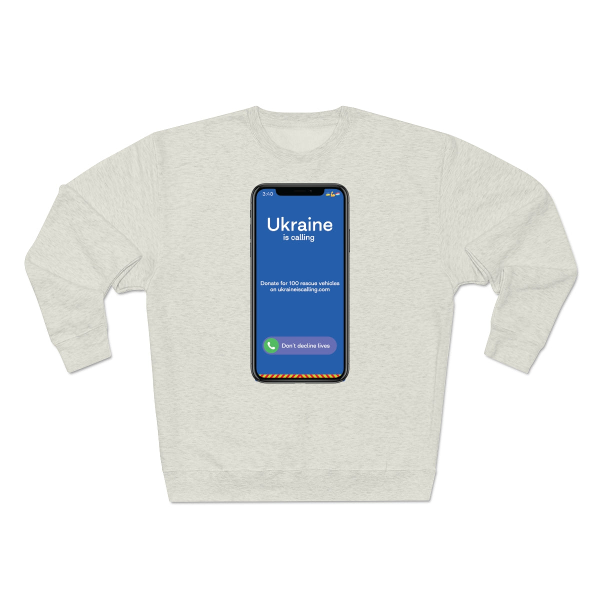 Ukraine Is Calling Screenshot - Unisex Premium Crewneck Sweatshirt