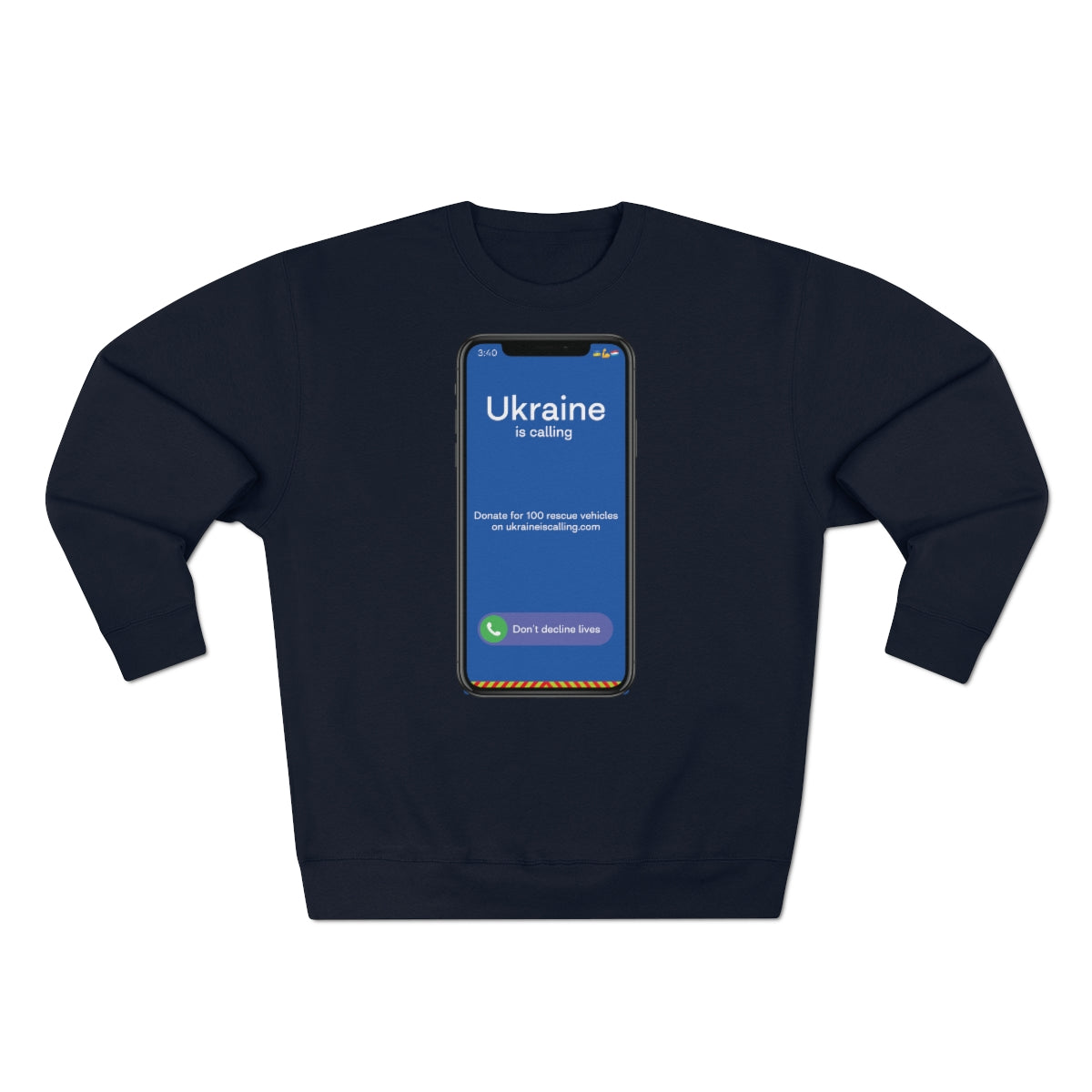Ukraine Is Calling Screenshot - Unisex Premium Crewneck Sweatshirt
