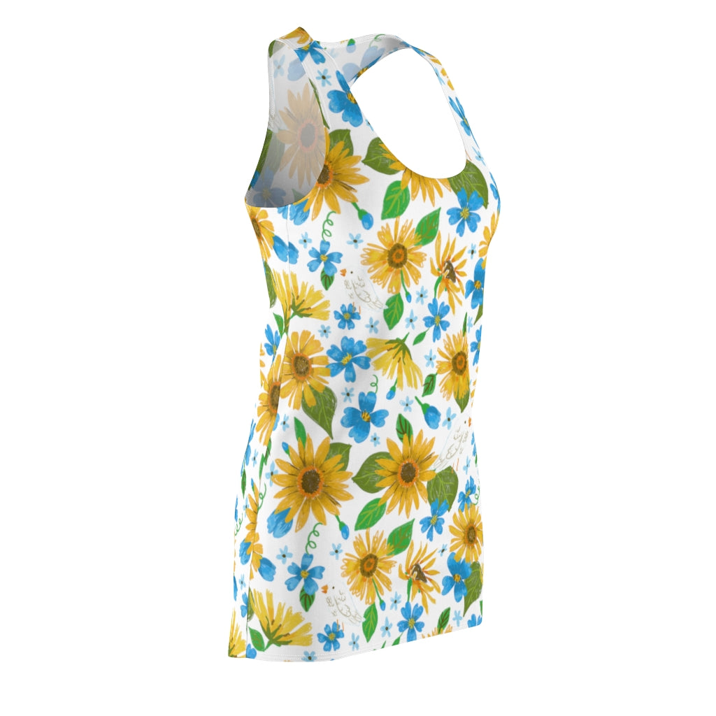 Peace For Ukraine Pattern by Jolly Dragons Women's Racerback Dress