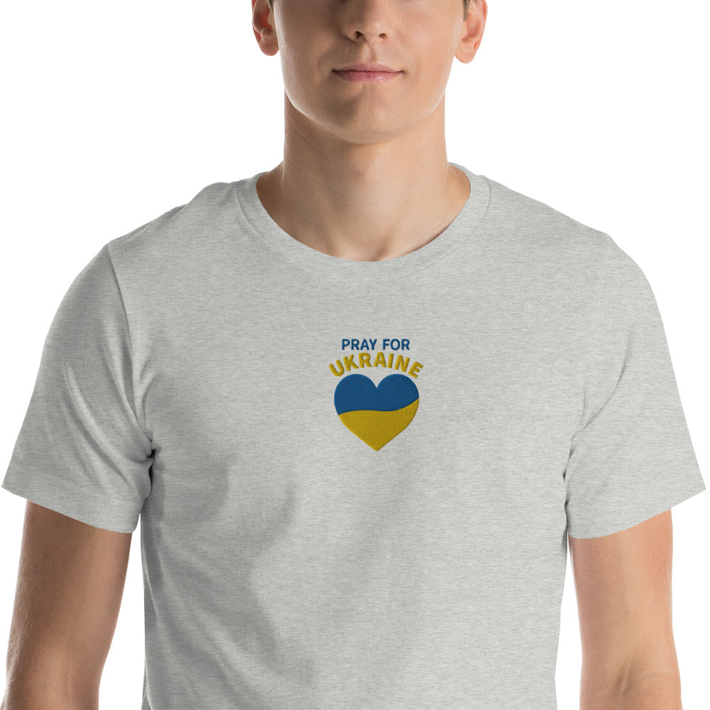 Pray For Ukraine Embroidery - Unisex t-shirt
