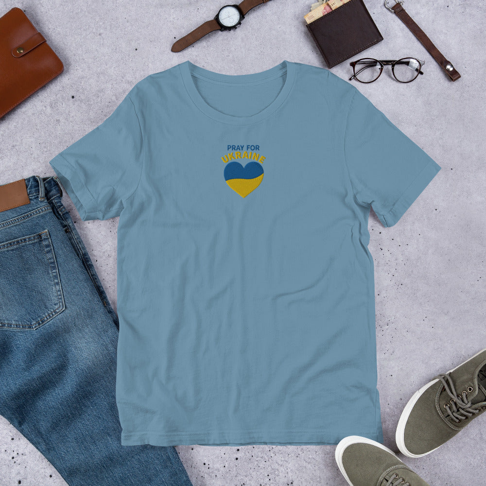 Pray For Ukraine Embroidery - Unisex t-shirt