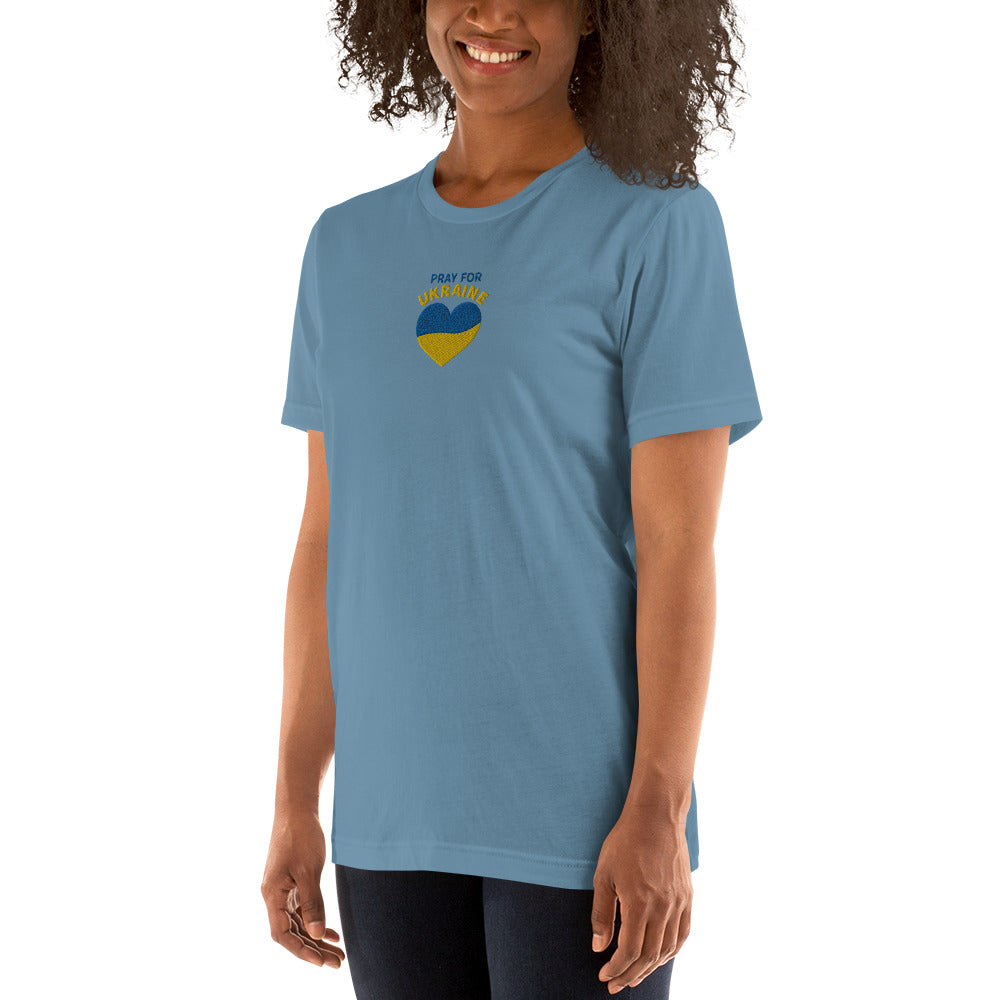 Pray For Ukraine Embroidery - Unisex t-shirt