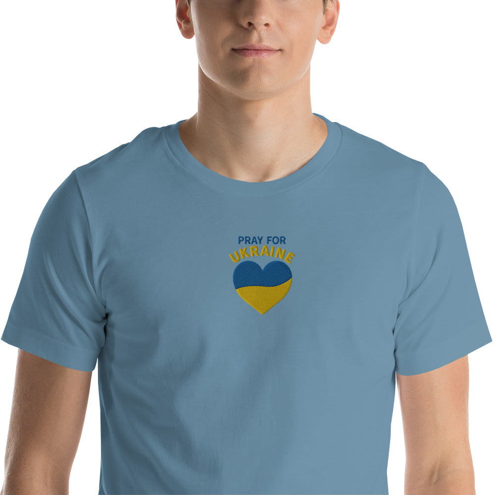 Pray For Ukraine Embroidery - Unisex t-shirt