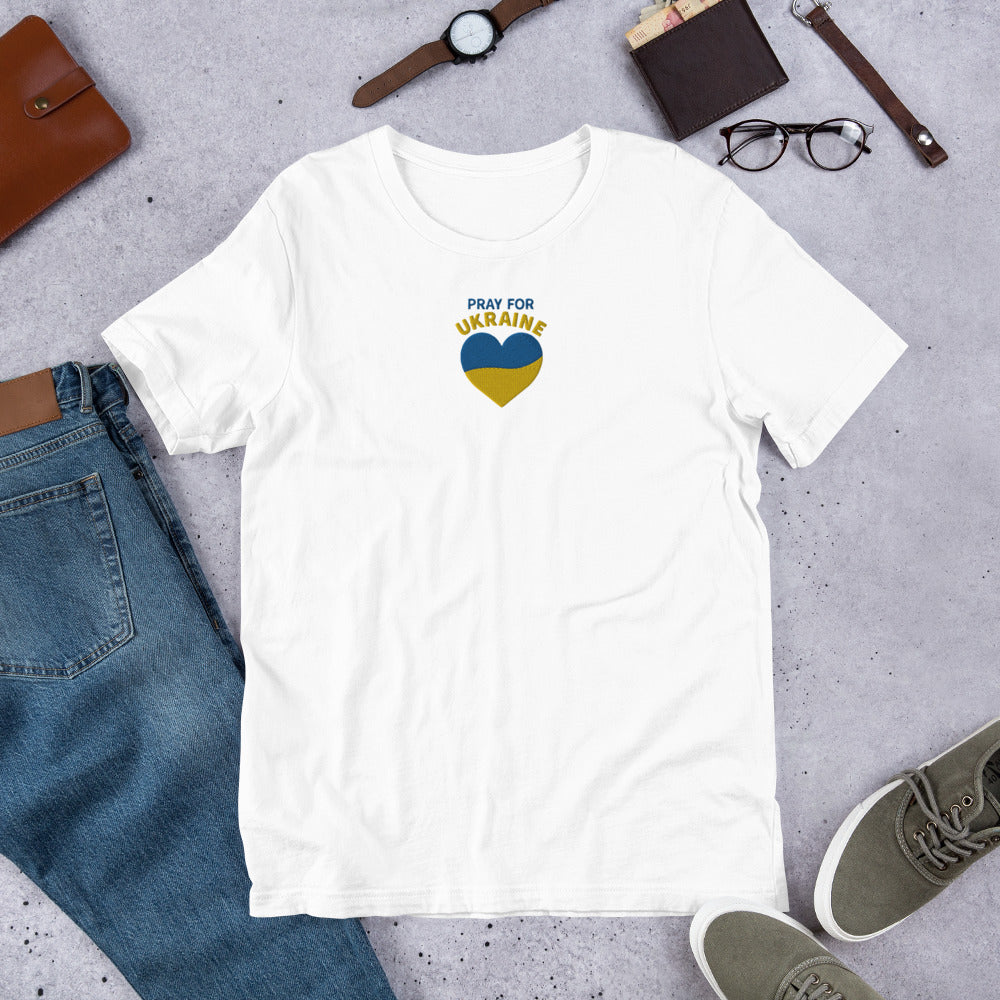 Pray For Ukraine Embroidery - Unisex t-shirt
