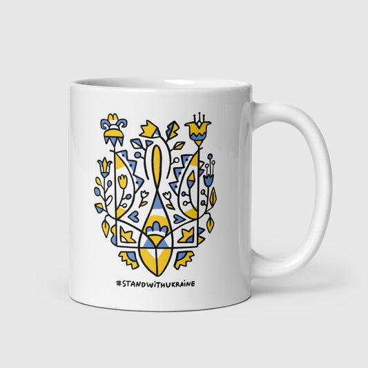 Fight For Ukraine by Inna Ruda - White glossy mug 325ml/11oz